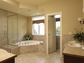 Clean beige bathroom